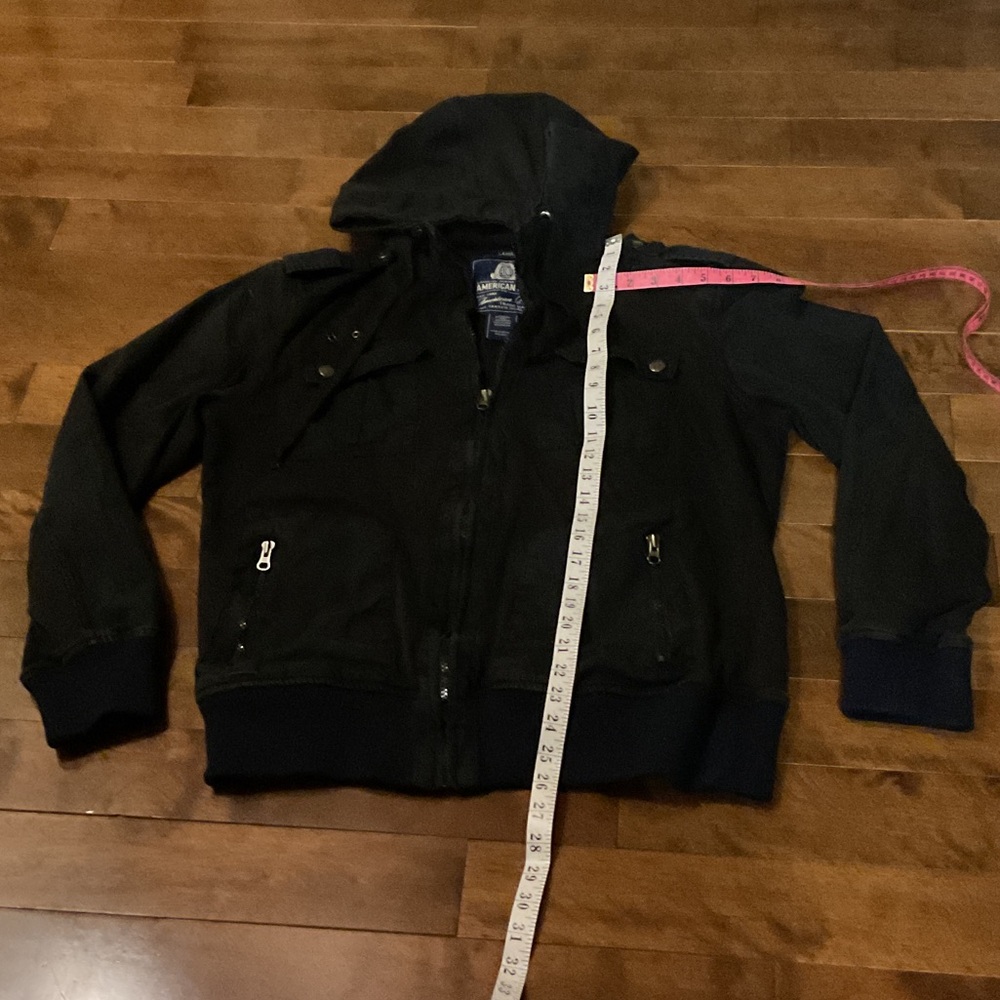 American Rag Men's Black Cotton Military Jacket - Picture 5 of 7